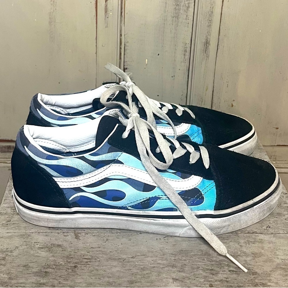 SOLD Vans Juniors Blue Ice camo Old Skool Sz 7 sneakers shoes not for SALE
